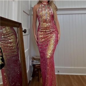 Unreal! Vintage! HANDBEADED! Formal Dress!